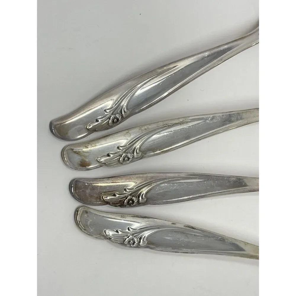 International Rogers EXQUISITE Silverplate 1957 Dinner Place Spoons 7” Set Of 4